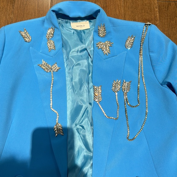 Vicolo blue blazer with diamond accent M - Picture 3 of 5